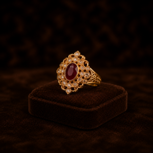 Royal Ruby Floral Gold Ring